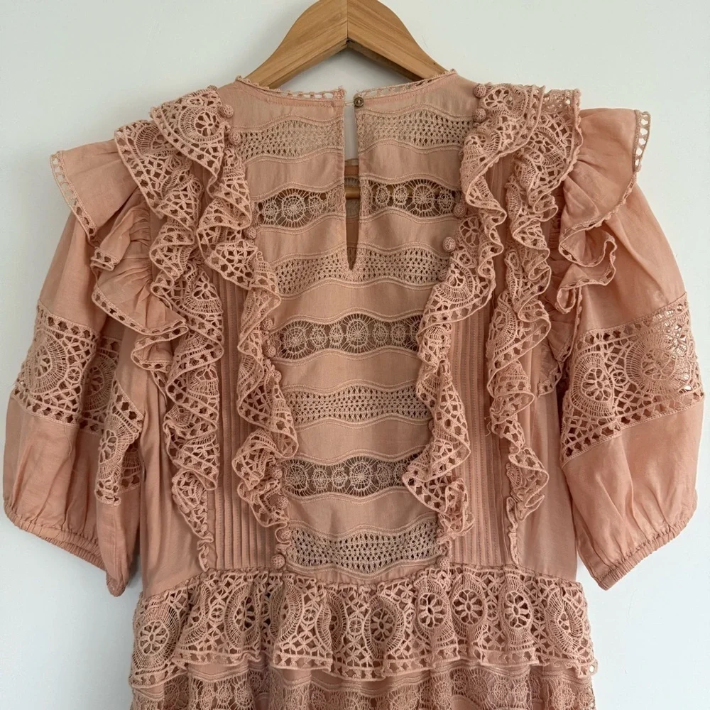 Ulla Johnson Guinivere Crochet-Trimmed Broderie Anglaise Cotton-Blend Maxi | XS - Picture 5 of 8